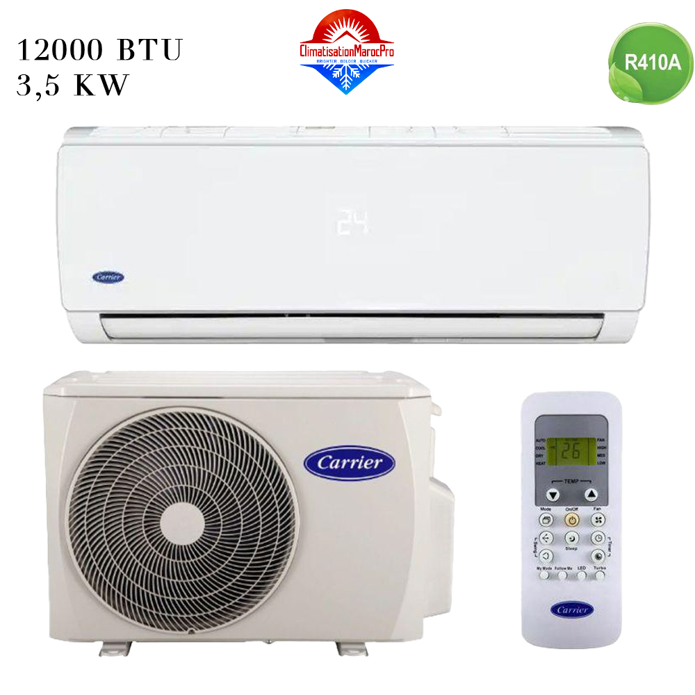 Climatiseur CARRIER 12000 BTU Ecoplus – Refroidissement efficace et éco-énergétique au Maroc.