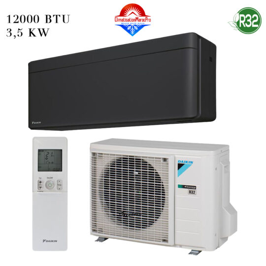 Climatiseur DAIKIN 12000 BTU Inverter Black, puissant, silencieux, design moderne, livraison gratuite et installation en option au Maroc.