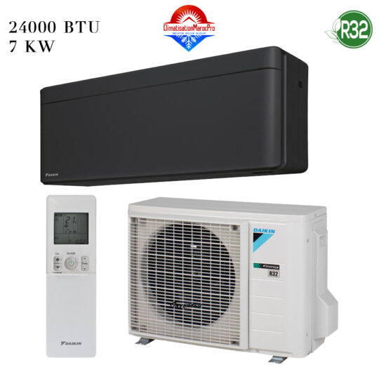 Climatiseur DAIKIN 24000 BTU Inverter Black, puissant, silencieux, design moderne, livraison gratuite et installation en option au Maroc.