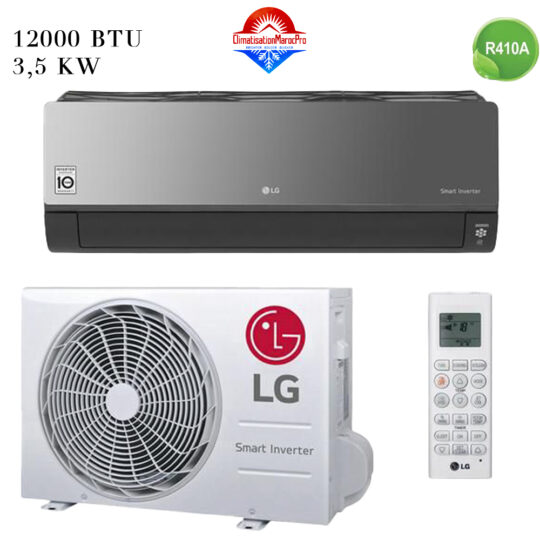 Climatiseur LG 12000 BTU Inverter Artcool – Silencieux, design et performant au Maroc. Livraison gratuite et installation en option.