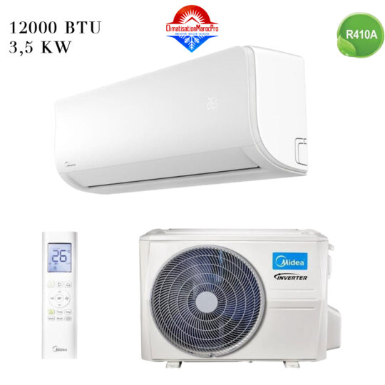 Climatiseur Midea 12000 BTU Inverter – Refroidissement performant et économie d’énergie au Maroc.