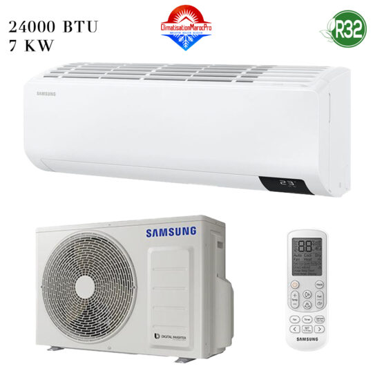 Climatiseur Samsung WindFree 24000 BTU, puissant, silencieux, économique, livraison gratuite et installation en option au Maroc.