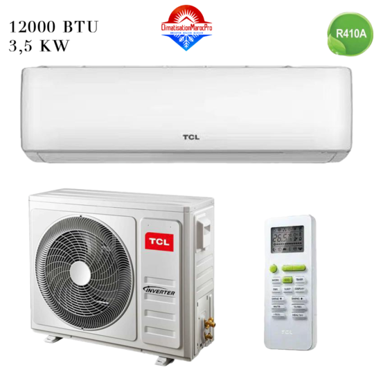 Climatiseur TCL 12000 BTU Smart Inverter – Performance, économie d’énergie et livraison gratuite au Maroc.