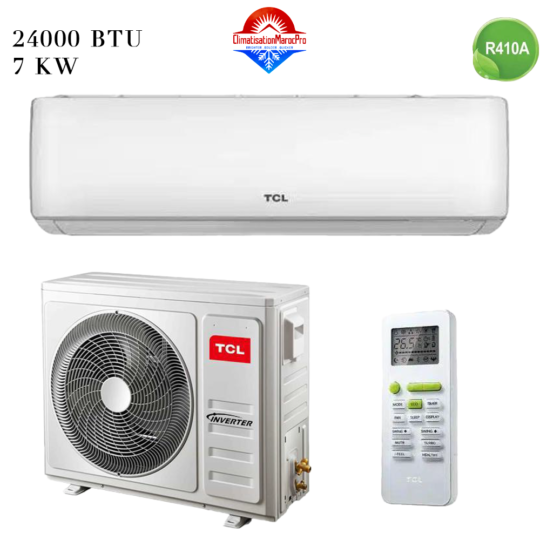 Climatiseur TCL 24000 BTU Smart Inverter – Refroidissement puissant et intelligent pour les grands espaces au Maroc.