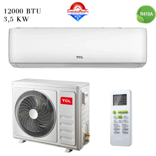 Climatiseur Split Mural TCL 12000 BTU R410 – Puissant, économique et respectueux de l’environnement au Maroc.