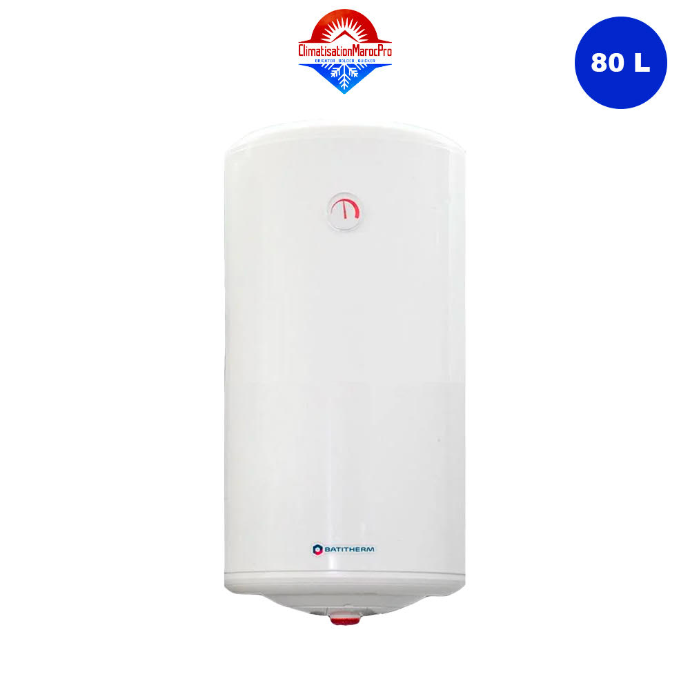 Chauffe-eau Électrique Batitherm 80 L – Solution idéale pour les foyers de taille moyenne à grande avec chauffage rapide et économique.