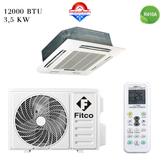 Climatiseur Cassette Fitco 12000 BTU R410 – Efficace et compact