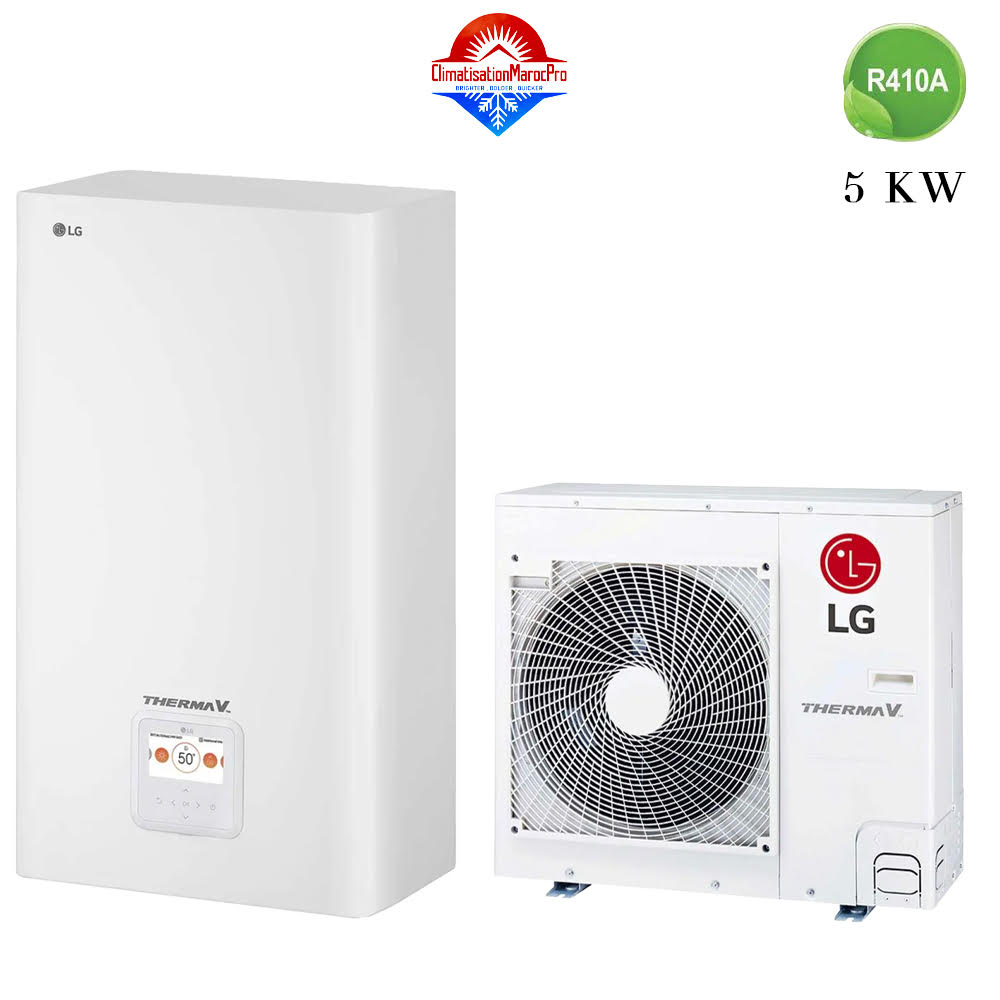 Pompe à Chaleur Air Eau LG Therma V 5 kW – Chauffage, rafraîchissement et eau chaude sanitaire.