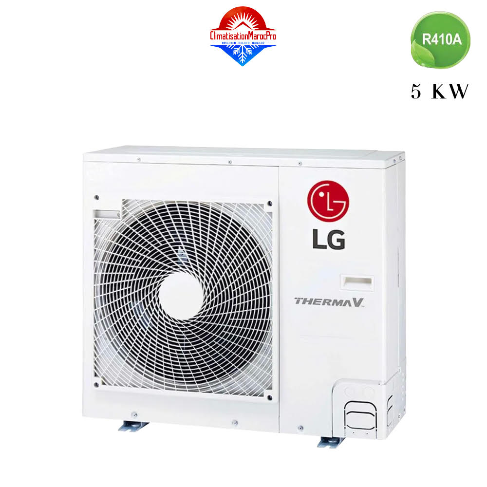 Unité Extérieure PAC Air Eau LG Therma V 5 kW R410A – Chauffage, rafraîchissement et production d’eau chaude sanitaire.