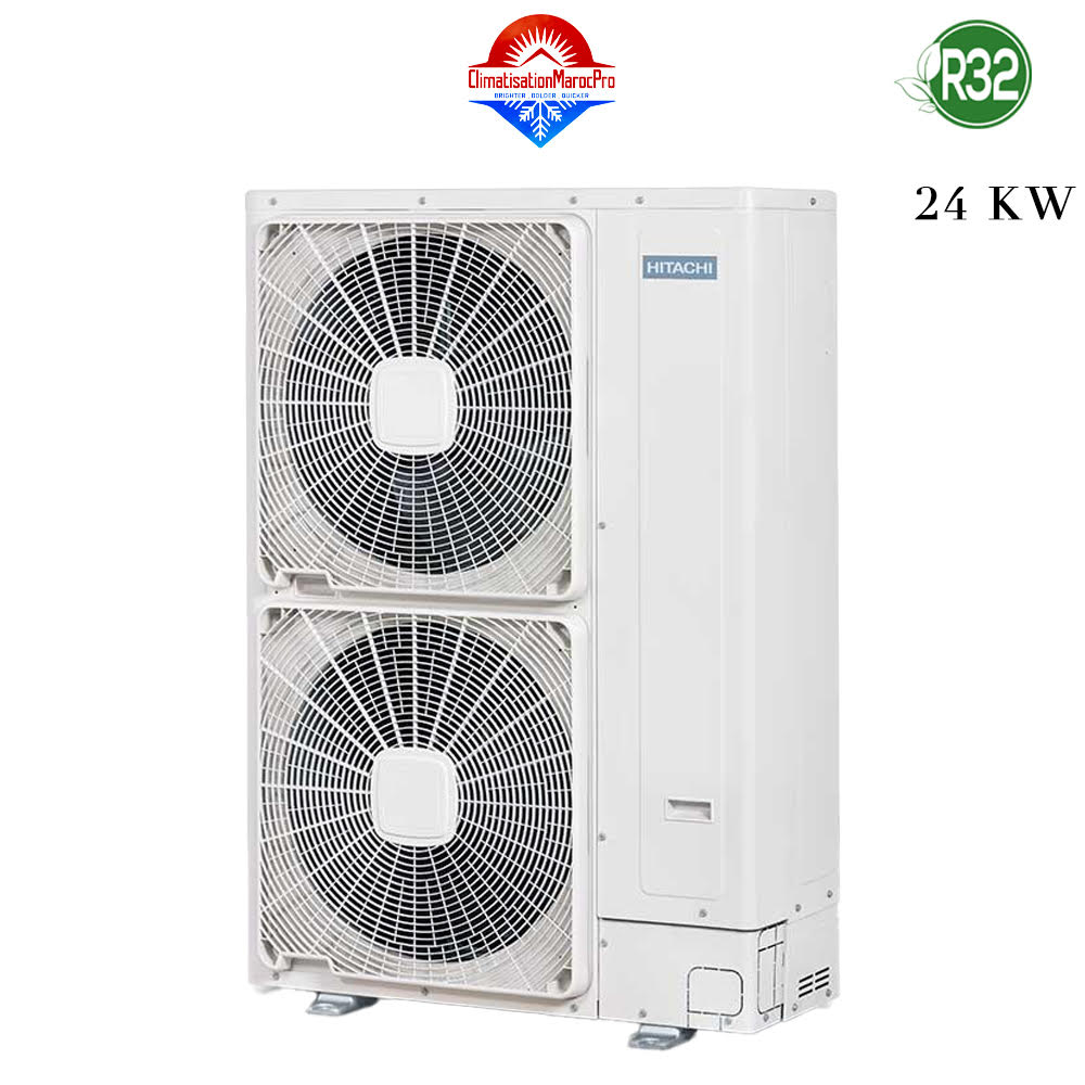 Unité Extérieure PAC Air Eau Hitachi 24 kW R32 – Performance optimale pour chauffage et rafraîchissement.