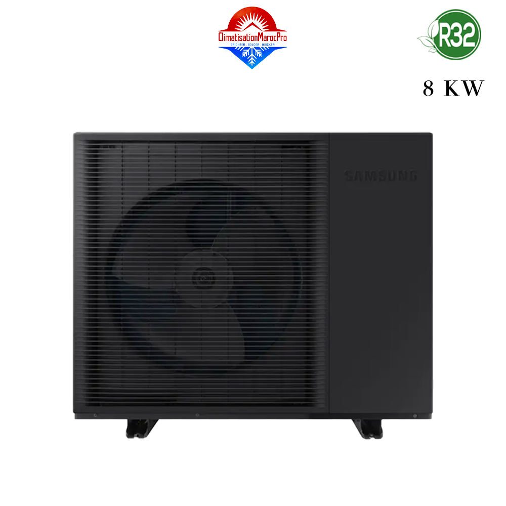 Unité extérieure PAC Air Eau Samsung 8 kW R32 – Chauffage et rafraîchissement avec technologie Inverter.