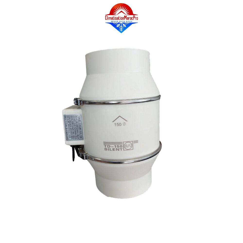 Ventilateur de gaine en PVC – modèle résistant à l’humidité et aux agents chimiques, disponible avec livraison gratuite au Maroc