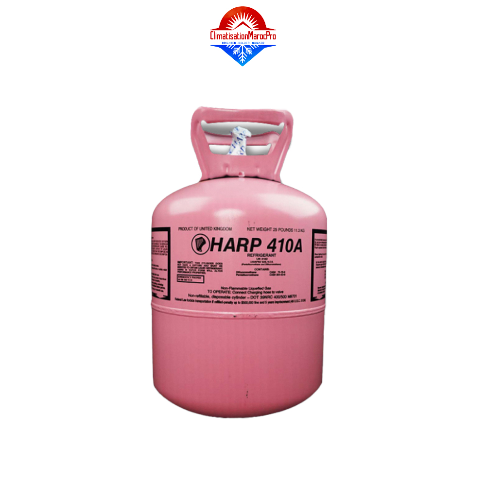 Bouteille de gaz Harp R410A pour climatisation – livraison gratuite et installation au Maroc