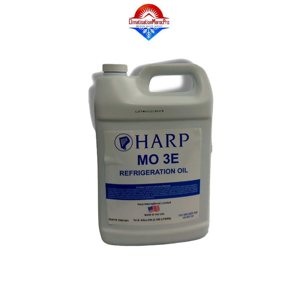 Huile frigorifique HARP MO 3E – naphténique pour compresseurs réfrigération, garantie et livraison gratuite au Maroc